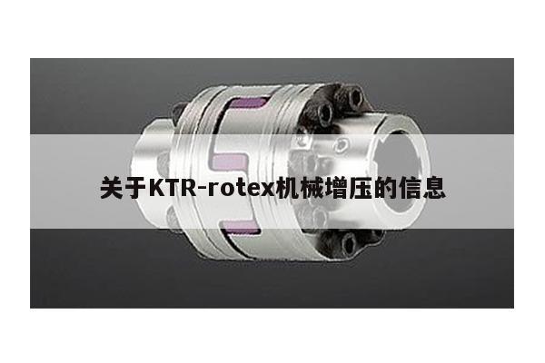 關于KTR-rotex機械增壓的信息